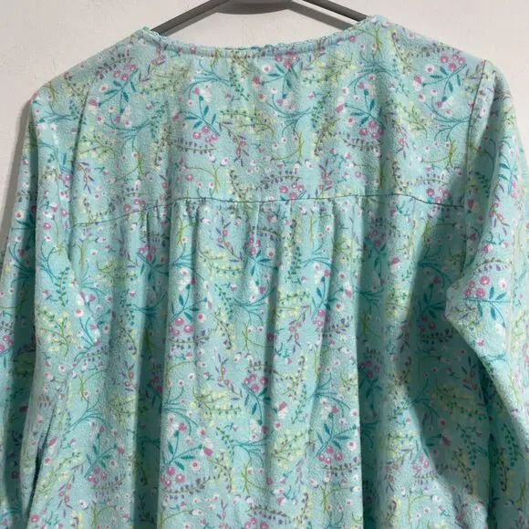 La Cera Nightgown Women's S Flannel Pockets Floral Grandma Cottagecore Peasant - Picture 13 of 16